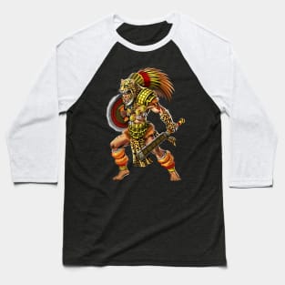 Aztec Jaguar Warrior Baseball T-Shirt